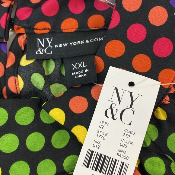 NY & CO Dot Print Bubble Dress XXL Multi Colored Art to Wear - Picture 12 of 14